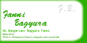 fanni bagyura business card